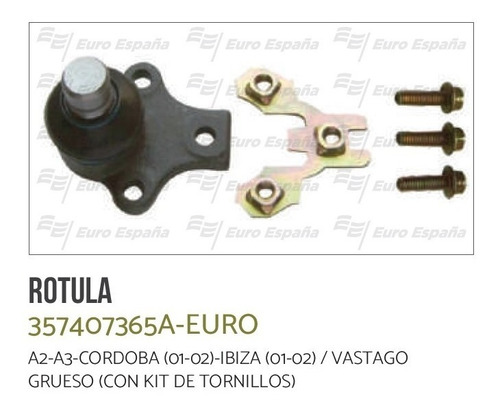 Rotula Vw A2 A3 Ibiza Vastago Grueso B357407365a Bruck
