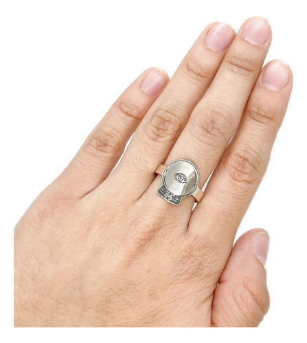 Anillo Bola De Cristal Clarividencia Futuro Plata 925 Plata 925 B - Mediano Plata 925