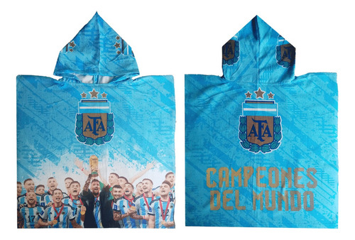 Toallones Playeros Microfibra Infantil Para Niños Poncho Scaloneta