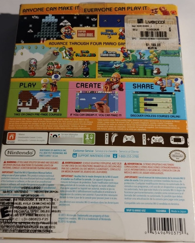 Super Mario Maker Standard Edition Nintendo Wii U Físico (Usado)