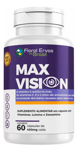 Max Vision Concentrado - Luteína + Zeaxantina - 60 Capsulas Sabor Sem Sabor