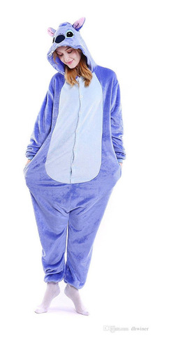 Stitch Azul Pijama Macacão Kigurumi - Pronta Entrega