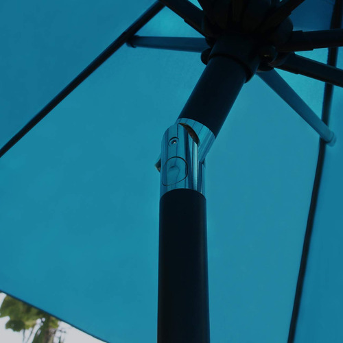 Sombrilla Solar De 9 Pies Con Luces Led Sistema De Elevación