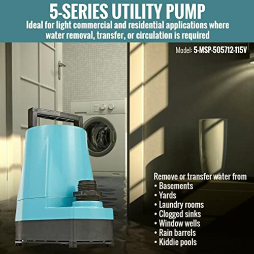 Little Giant 5-msp 115 Voltios, 1/6 Hp, 1500 Gph, Bomba