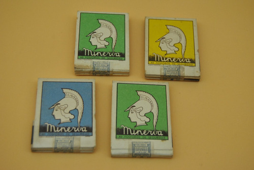 Antiguas Cajas De Fósforos Minerva X4 Vintage Vieja Sanas