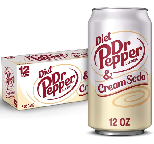 Diet Dr Pepper & Cream Soda, 12 Fl Oz Cans (pack Of 12)