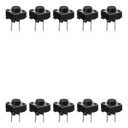  Chave Botão Push Button Kfc-a06 6x6x4,3mm 2t Kit 10 Peças