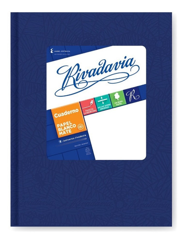 Cuaderno Escolar Rivadavia T/d 50h Rayado Azul