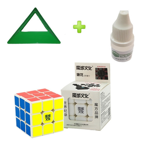 Cubo Rubik 3x3 Orig Moyu Tanglong + Base Moyu + Lubricante 