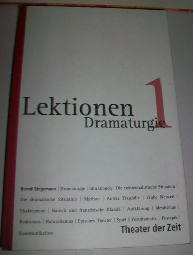 Dramaturgie Lektionen 1 Bernd Stegemann Libro En Alemán 