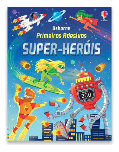 Primeiros Adesivos: Super-herois, De Kate Nolan. Editorial Usborne, Tapa Mole, Edición 1 En Português, 2024