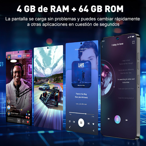White Shark A61 Black Phone Dual Sim 64 GB Ram 4 GB Rom Android 12.0 Battery 5000 mah 6.56 pulgadas Hd 13 MP Doble Cámara Smartphone
