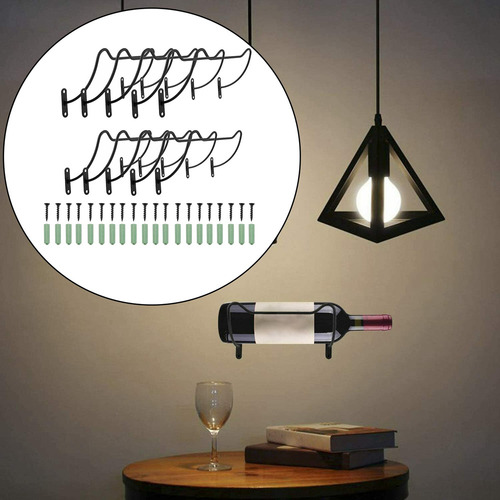 10 Unidades Montadas En La Pared Estantes De Vino De Hierro