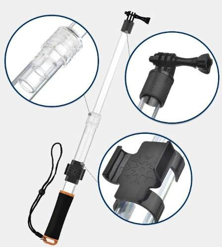 Imagen 4 de 7 de Palo Selfie Sumergible Buceo Transparente Compatible Gopro