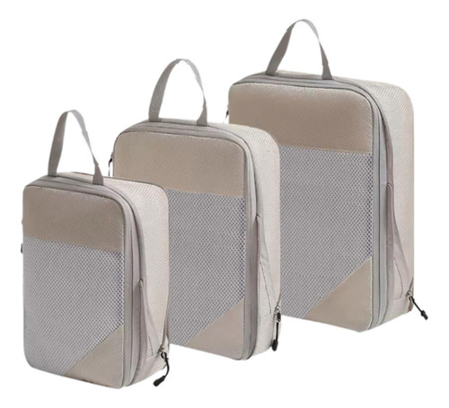O, Conjunto Bolsas Almacenamiento Comprimido For Beige .