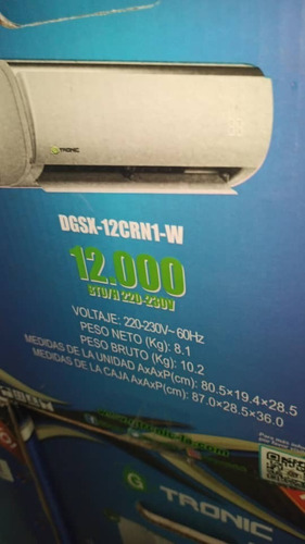 Imagen 2 de 3 de Aire Acondicionado Split Gtronic 12000btu 220 R410