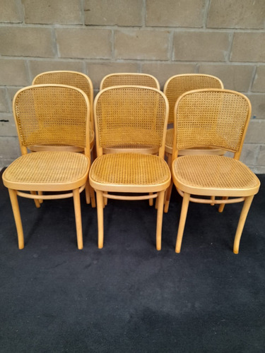 Antiguo Juego 6 Sillas Thonet Mod 811 Original Hoffman 392