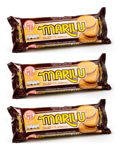  Galletas Marilu Chocolate Puig 216gr Pack De 3und 