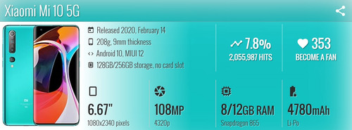 Xiaomi Mi 10 5g 256gb Dual Sim + Garantia - Solo Caba&gba