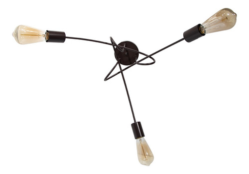 Lámpara De Techo Araña Chocolate Vintage E27 40w 3 Luces Lumimexico 21917-9