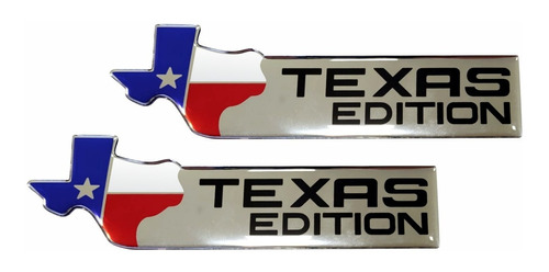 Par Emblemas Adesivos Texas Edition Acessório Cromado 3d 112