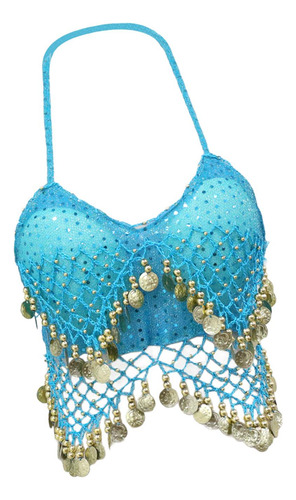 2 Trajes De Top Corto Con Lentejuelas, Ropa De Baile, Azul