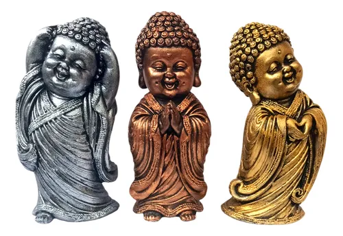comprar Tres Monjes Buda Sabios Pintados Invoca Amor Gratitud Paz
