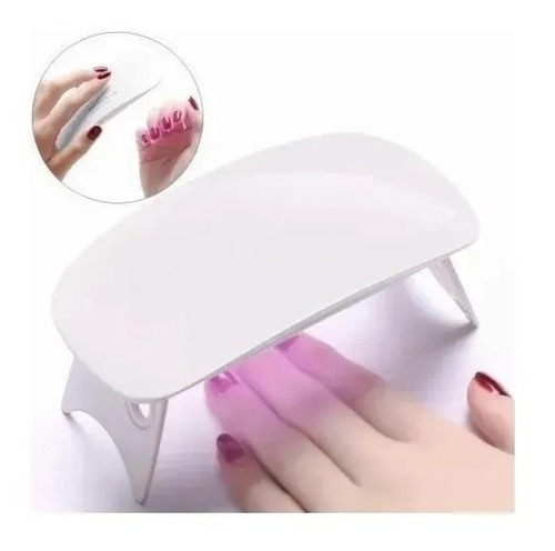 Lampara Secadora De Uñas Uv Led Mini Portatil Esmalte Gelish Color Blanco