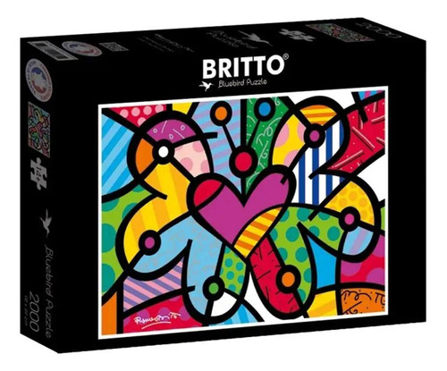 Bluebird Puzzle 2000 Pzs - Romero Britto - Heart Butterfly