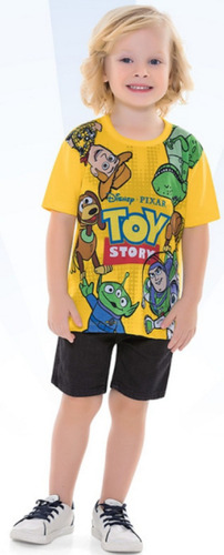 Camiseta Toy Story Em Meia Malha Tam. 1à3 Fakini 02487