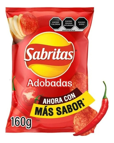 2 Pza Papas Fritas Sabritas Adobadas 160 G