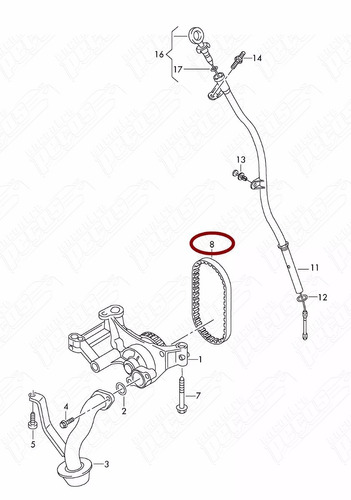 03l 115 264 A Original Correia Bomba Óleo Motor