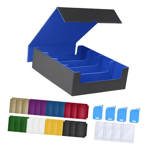 Estuche De Cuero Sintético Para Baraja De Cartas Azul