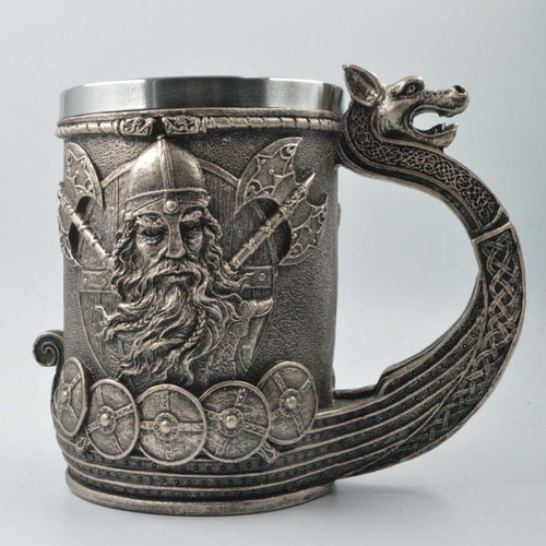 Jarra De Cerveza Norse Viking Runes Pirate Con Línea De Acer