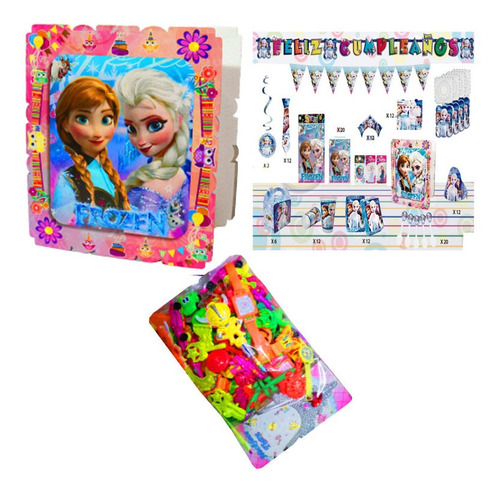 Kit Decoración Piñata Y Relleno Fiesta Frozen X24