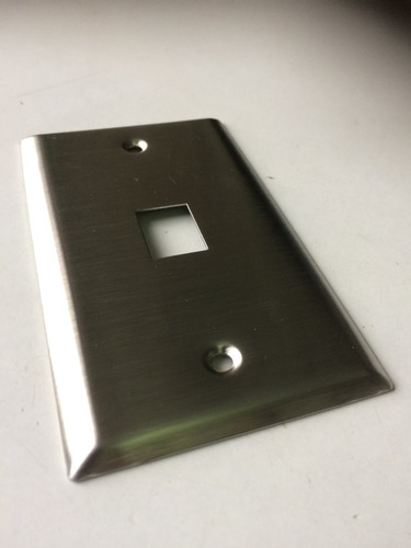 Amp Faceplate 2''x4''-metálico, 1 Puerto Keystone/1-555384-0