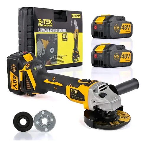 Esmerilhadeira Angular Sem Fio B-Tek DZ-15 com 2 Baterias e Maleta Profissional