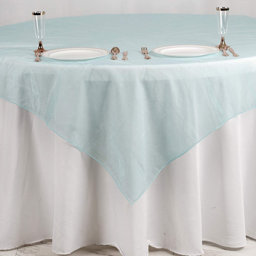 6 Mantel Organza Transparente 71.7 X In Color Azul