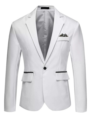 Saco Blazer Hombre Casual Slim Fit Premium Con Pañuelo Moda