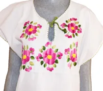 Comprar Blusas De Chiapas Bordadas A Mano Talla Xl \u002F Blancas \u002F M035