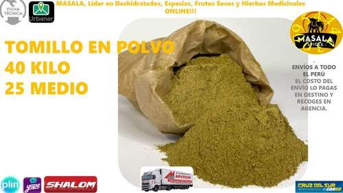 Tomillo En Polvo Delivery Todo Lima Provincias Yape Bbva