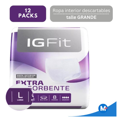 Igfit Ropa Interior Talle Grande X 12 Packs De 8u