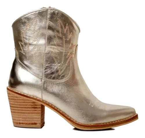 comprar Botas Texanas Mujer Cuero 100% Taco Foliado Caña Baja Roma
