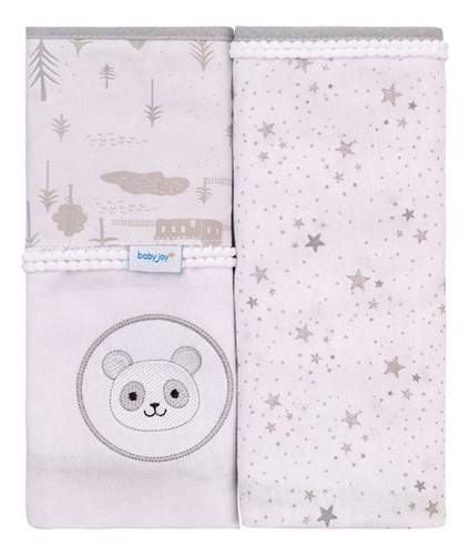 Cueiro Manta Flanelada Luxo - 2 Unidades - Baby Joy - Azul Urso Estrelas