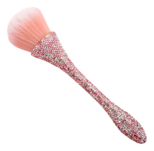 Brocha De Maquillaje Blingbling Strass Cristales Piedreria Color Rosa