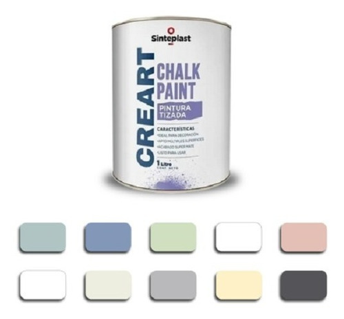 Pintura Tizada Chalk Paint Sinteplast Varios Colores Mate 1l
