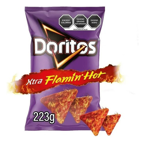 3 Pzas Botana Sabritas Doritos Flamin Hot Sabor Queso Chile