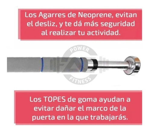 Imagen 4 de 6 de Barra Para Dominadas Para Puerta Hasta 100kg