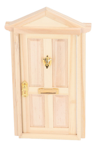 Mini Puerta De Madera Con Escena En Miniatura 1:12 De Materi
