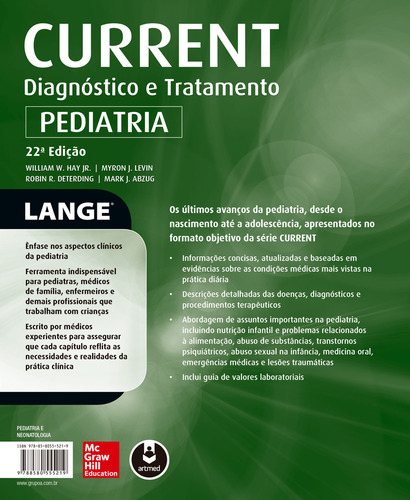Pediatria, de Hay, William. Current Editorial AMGH EDITORA LTDA.,McGraw-Hill, capa mole em português, 2015